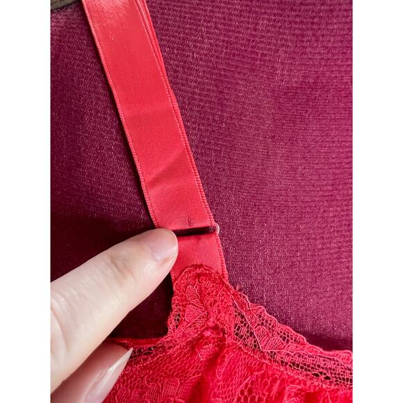 slip dress full slip red 1950s - Picture 7 of 11